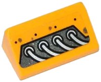 LEGO part Slope 30 1 x 2 x 2/3 with 4 Silver Cables Pattern Model Left Side (Sticker) - Set 70129 85984pb042L