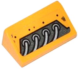 LEGO onderdeel Slope 30 1 x 2 x 2/3 with 4 Silver Cables Pattern Model Right Side (Sticker) - Set 70129 (85984pb042R)
