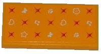 LEGO onderdeel Tile 2 x 4 with Hearts, Star, Butterflies, Music Notes, Paw Prints, Flower and Mattress Buttons Pattern (Sticker) - Set 3184 87079pb0130
