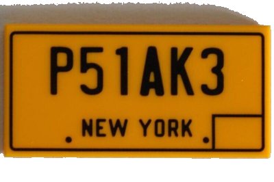 LEGO onderdeel Tile 2 x 4 with Black 'P51AK3' and 'NEW YORK' Pattern (87079pb0900)
