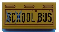 LEGO part Tile 2 x 4 with 'SCHOOL BUS' and Rust Pattern (Sticker) - Set 70423 87079pb0920