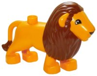 LEGO part Duplo Lion Adult Male with Eyes Semicircular Pattern 87960c01pb02