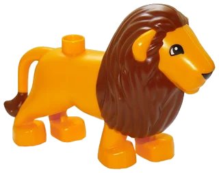 LEGO onderdeel Duplo Lion Adult Male with Eyes Semicircular Pattern (87960c01pb02)