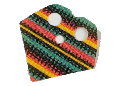 LEGO onderdeel Minifigure Poncho Half Cloth with Black, Coral, and Dark Turquoise Pattern (90542pb04)