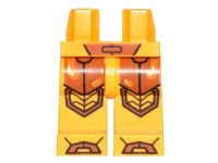 LEGO onderdeel Hips and Legs with Orange and Gold Circuitry and Dark Orange Armor, Knee Pads and Boots Pattern 970c00pb0571