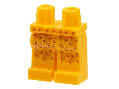 LEGO onderdeel Hips and Legs with Dark Red Dots and Medium Nougat Swirls Pattern (970c00pb1408)