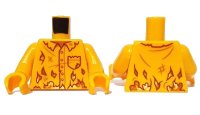 LEGO onderdeel Torso Torn and Ripped Shirt, Collar and Pocket Pattern / Bright Light Orange Arms / Bright Light Orange Hands 973pb3796c01