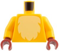 LEGO part Torso with Bright Light Yellow Fur Pattern / Bright Light Orange Arms / Dark Red Hands 973pb6445c01