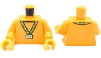 LEGO part Torso Sweater and Green Sunflower Lanyard with White Badge Pattern (BAM) / Bright Light Orange Arms / Yellow Hands 973pb6575c01