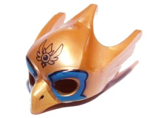 LEGO onderdeel Minifigure, Headgear Mask Bird / Eagle with Yellow Beak and Blue Eye Circles Pattern (12549pb02)