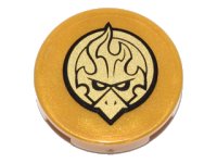 LEGO onderdeel Tegel, Rond 2 x 2 met Studs-Houder Onderkant met Gouden Chima Adelaar Embleem Patroon (Sticker) - Set 70146 14769pb101