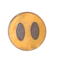 LEGO onderdeel Tegel, Rond 2 x 2 met Studs-Houder Onderkant met Donkerbruin Ovalen Patroon 14769pb108