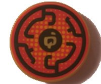 LEGO onderdeel Tegel, Rond 2 x 2 met Onderkant Studs Houder met Zwarte Cirkellijn op Rode Achtergrond Patroon 14769pb207