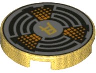 LEGO part Piastrella, Rotonda 2 x 2 con Supporto Bottone Inferiore con Motivo Carattere Asiatico, Cerchi Rotti e Puntini Arancioni 14769pb219