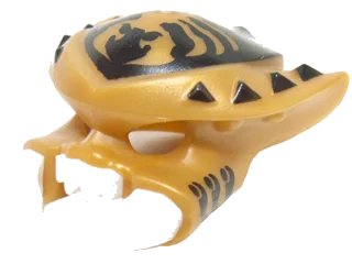 LEGO onderdeel Minifigure, Headgear Mask Scorpion with White Fangs and Pincers, Black Spikes and Scorpion Emblem Pattern (15475pb03)