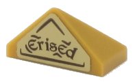 LEGO onderdeel Slope 45 2 x 1 Triple with Bottom Stud Holder with 'Erised' and HP Mirror of Erised Ornament Pattern (Sticker) - Set 75954 15571pb02