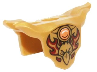 LEGO onderdeel Minifigure Armor Breastplate with Shoulder Pads with Raven Head, Dark Red Flames, and Orange Round Jewel (Fire Chi) Pattern (18398pb03)
