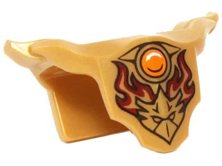 LEGO onderdeel Minifigure Armor Breastplate with Shoulder Pads with Eagle Head, Dark Red Flames, and Orange Round Jewel (Fire Chi) Pattern (18398pb04)