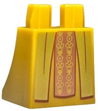 LEGO onderdeel Lower Body, Skirt with Gold Robe Ends and Copper Ornate Vertical Sash Pattern 36036pb067