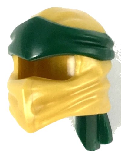 LEGO onderdeel Minifigure, Headgear Ninjago Wrap Type 4 with Molded Dark Green Headband  Pattern (40925pb01)