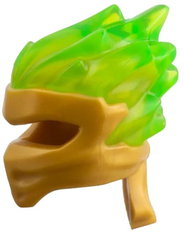 LEGO onderdeel Minifigure, Headgear Ninjago Wrap Type 5 with Molded Trans-Bright Green Flames Pattern (41163pb03)