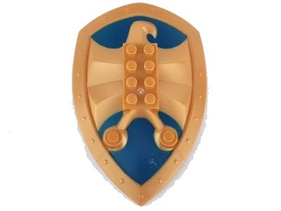 LEGO onderdeel Large Figure Shield, 2 x 4 Brick Relief, Jayko Hawk with Dark Blue Pattern (50655pb02)