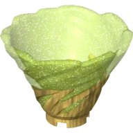LEGO onderdeel Tornado Spiral with Molded Glitter Trans-Bright Green Top Pattern (50663pb08)