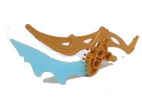 LEGO part Bionicle Weapon Ornate with Molded Trans-Light Blue Blade Pattern 64269pb01
