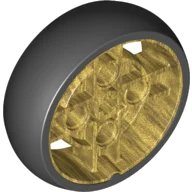 LEGO part Wheel 43 x 14 Technic with Axle Hole and 4 Pin Holes with Molded Black Hard Rubber Tire Pattern 65834pb02