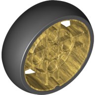 LEGO onderdeel Wheel 43 x 14 Technic with Axle Hole and 4 Pin Holes with Molded Black Hard Rubber Tire Pattern (65834pb02)