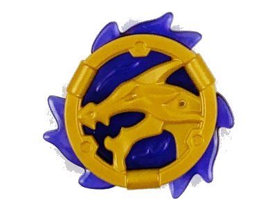 LEGO onderdeel Ring 3 x 3 with Dragon Head with Molded Trans-Purple Flames Pattern (Ninjago Storm Amulet) (69567pb01)