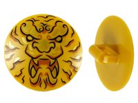 LEGO part Minifigure, Shield Circular Convex Face with Black and Gold Ninjago Lion Head Pattern 75902pb17