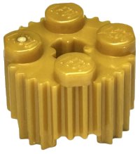 LEGO part Brick, Round 2 x 2 with Axle Hole and Grille / Fluted Profile 92947