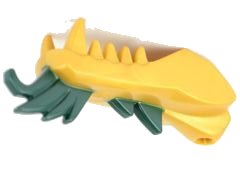 LEGO onderdeel Dragon Head (Ninjago) Jaw Lower with Dark Green Spines Pattern (93072pb05)