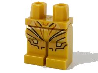 LEGO part Hips and Legs with Armor Plates, Black and Reddish Brown Contour Lines and Medium Nougat Scales Pattern 970c00pb1096