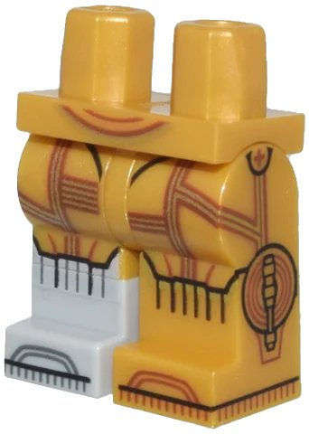 LEGO onderdeel Hips and Legs with SW C-3PO Droid with Leg Side Printing and Light Bluish Gray Right Foot Pattern (970c00pb1376)