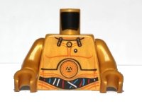 LEGO onderdeel Torso SW C-3PO with Blue, Red and White Wires Pattern / Pearl Gold Arms / Pearl Gold Hands 973pb1049c01