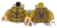 LEGO onderdeel Torso Atlantean Armor with Gold Plates Pattern / Pearl Gold Arms / Light Nougat Hands 973pb2853c01