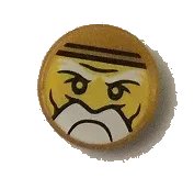 LEGO part Tile, Round 1 x 1 with Ninjago Trapped Sensei Wu Pattern 98138pb044