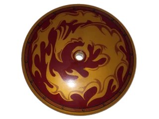 LEGO onderdeel Dish 9 x 9 Inverted (Radar) with Gold Phoenix and Flames Pattern (98606pb002)