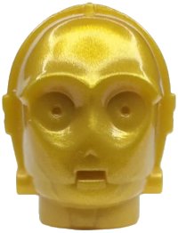 LEGO part Minifigure, Head, Modified SW 3PO / TC Series Protocol Droid, Plain (C-3PO / K-3PO / R-3PO) x134