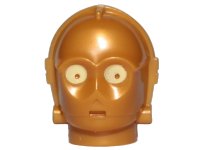LEGO onderdeel Minifigure, Head, Modified SW 3PO / TC Series Protocol Droid with Bright Light Yellow Eyes Pattern (C-3PO/ K-3PO / TC-4 / TC-14 / U-3PO) x134pb01