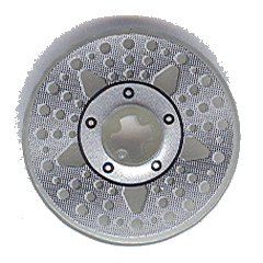 LEGO part Technic, Disk 3 x 3 with Disk Brake Silver Hub 5-Bolt Star with Holes-in-Line Pattern (Sticker) - Set 8646 (2723pb032)