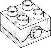 LEGO onderdeel Duplo, Brick 2 x 2 Light with White Button 101349c01