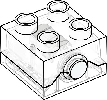 LEGO onderdeel Duplo, Brick 2 x 2 Light with White Button (101349c01)