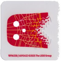 LEGO part Minifigure Cape Plastic, Stepped Edge with Yellow Lines on Red Pixelated Background Pattern 116330