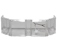 LEGO onderdeel Glass for Train Front 2 x 6 x 2 with Dark Brown Scratch and White Stain Pattern (Sticker) - Set 70419 17457pb001