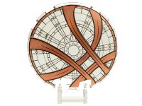 LEGO part Dish 6 x 6 Inverted with Bar Handle with Sanctum Sanctorum Skylight with Copper Swirls Pattern 18675pb22