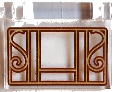LEGO part Minifigure, Utensil Book Cover with Gold and Reddish Brown Lattice and Ornaments Pattern (24093pb100)