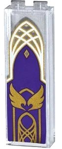LEGO part Brick 1 x 2 x 5 with Dark Purple Throne Splat with Gold Wings Pattern (Sticker) - Set 41078 2454pb253